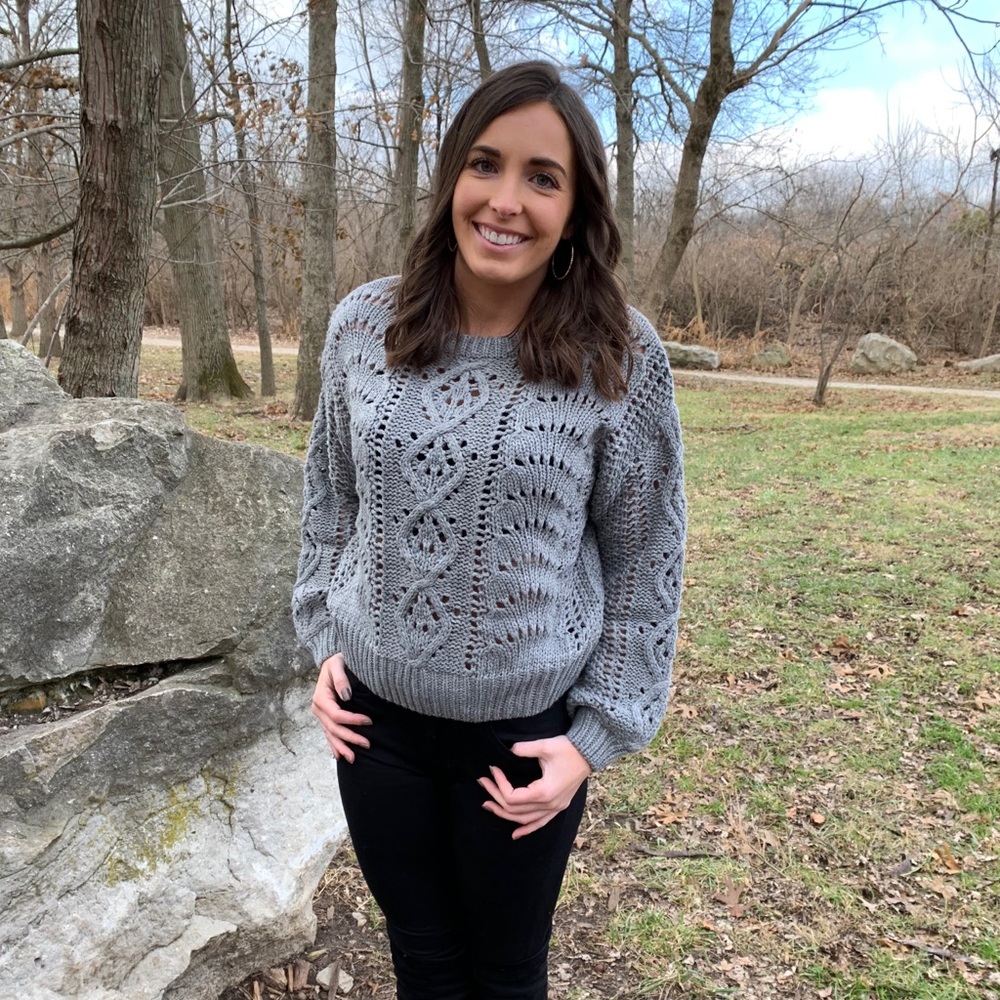 Cable Knit Gray Sweater